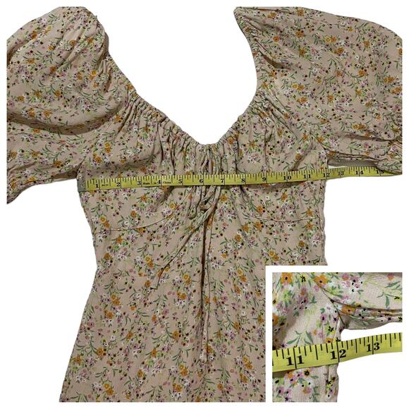 Sophie Rue Floral Puff Sleeve Mini Dress - Small - Picture 3 of 11